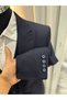 Men's Navy Blue Slim Fit Lycra Thick Premium Fabric 3 Piece Suit - 5