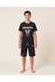 Senior Boys Black Inter Miami Short Sleeve Night Suit