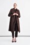 Wide Collar Belted Classic Brown Trench Coat 14208 - 2