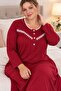 100% Cotton Long Sleeve Oversized Women's Nightgown - 2