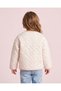 Girls White Floral Quilted Jacket - 4