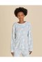 Senior Girls Blue Printed Microfleece Pajama Set - 2