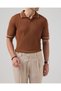 Italian Style Slim Fit Polo Collar Knitwear T-Shirt Tile T14431 - 3