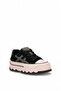26Blg366 Women's Genuine Leather Classic Sneaker Black - 2