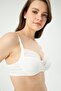 Underwire Gathering Striped Ecru Bra - 3