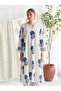 Off-White Cotton Blue Floral Block Print Three-Piece Suit Set - FFT7959 | Off-White & Blue-Size:S-36-Inches - 3