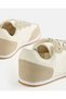 Women Ivory And Beige Textured Low Top Sneakers - 4