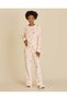 Senior Girls White Printed Microfleece Pajama Set