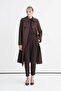Wide Collar Belted Classic Brown Trench Coat 14208 - 4