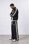 Men's Essentials Stripe Detailed Doubleface Tracksuit Set Black - 2