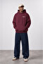 Men's Absofuckinlutely Printed Oversize Hoodie Claret Red - 4