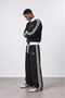 Men's Far from Basic Stripe Detailed Doubleface Tracksuit Set Black - 2