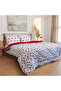 Double Sided Heart Patterned Wellsoft Quilt Sleeping Set 195X215 & 4 Pillowcases & Fitted Sheet - 3