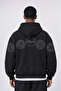 Men's Rosette Embroidered Oversize Hoodie Black