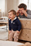 Two-Strap Hooded Cardigan 3-Piece Set (Little Cubs) Brown - 4