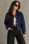 Pocket Detailed Crop Denim Jacket