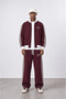 Men's Far from Basic Stripe Detailed Doubleface Tracksuit Set Claret Red