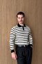 Kami Double Color Striped Buttoned Polo Collar Regular Fit Men's Knitwear Sweater - 3