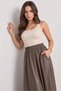 Brown High Waist Gathered Faux Leather Flared Maxi Skirt - 6