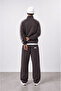Men's 23 Stripe Detailed Doubleface Tracksuit Set Brown - 3