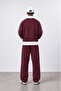 Men's Far from Basic Stripe Detailed Doubleface Tracksuit Set Claret Red - 3