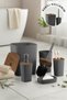 Sapphire Anthracite Wood Patterned Striped Bathroom Set 5 Pieces Plastic - 8