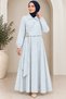 Shirt Collar Buckle Striped Sports Dress