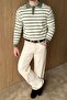 Kami Double Color Striped Buttoned Polo Collar Regular Fit Men's Knitwear Sweater - 5