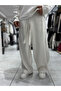 Beige Loose Fit Belted Waffle Tracksuit Hm