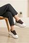 Women's High Platform Sole Sneaker Lace-Up Contrast Toe Comfortable Walking and Casual Sports Shoes Thick Sole Sneaker