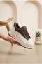 Women's High Platform Sole Sneaker Lace-Up Contrast Toe Comfortable Walking and Casual Sports Shoes Thick Sole Sneaker - 3