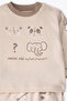 Interlock Pajama Set Without Booties 2-Piece (Best Friends) Beige - 4
