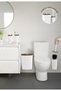 Sapphire White Wood Patterned Striped Bathroom Set 5 Pieces Plastic - 5