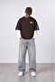Men's Double Sleeve Oversize Sweatshirt Brown - 4