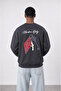 Men's Members Only Printed Oversize Sweatshirt Smoked