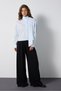 Women's Blue Premium Wide-Cut Poplin Shirt with Scarf 32008 - 6