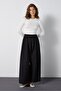 Women's Black Premium Elasticated Loose-Fit Poplin Trousers 32012 - 4