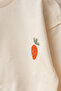 Baby Girl Carrot Printed 100% Cotton Ribbed Camisole Pants and 2 Thread Sweatshirt Two-Piece Set - 2