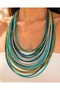 Mare Multi-Colored Long and Multi-Layered Cord Necklace - 3