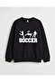 Soccer printed premium crew neck long sleeve sweatshirt
