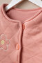 Children's Embroidered Double Layer Lined Fiber-Filled Quilted Jacket Buttoned Cardigan Coat - 2