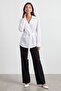V-neck belted shirt