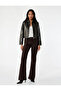 Ribbed Detailed Regular Waist Slim Fit Spanish Flare Trousers - Flare Jeans