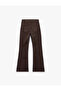 Ribbed Detailed Regular Waist Slim Fit Spanish Flare Trousers - Flare Jeans - 5
