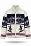 Ecru Ski Patterned Fleece Jacket 22865 - 2
