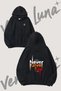 Never Give up Design Back Printed Black Hooded Sweatshirt