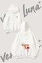Never Give up Design Back Printed White Hooded Sweatshirt
