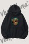 Barbell Weightlifting Design Pre-Printed Black Hooded Sweatshirt