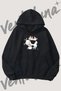 Cow Chicken Design Pre-Printed Black Hooded Sweatshirt