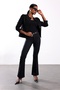Black Buttoned Tweed Jacket 03044 - 3